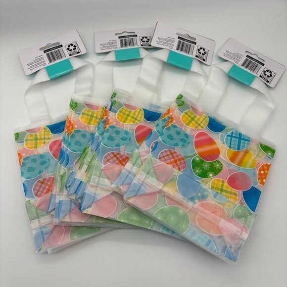 Way To Celebrate 6 Pack Easter Eggs Plastic Loot Bags (x4) Egg Hunt Bag Basket - Picture 2 of 3
